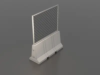 Concrete barrier Low-poly 3D model