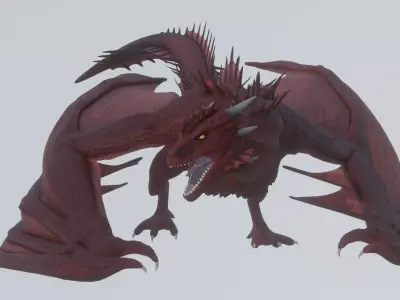 Fire Breathing Wyvern Dragon 3D model