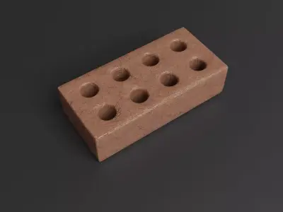 Red holey brick Lowpoly pack of bricks blocks low-poly Free low-poly 3D model