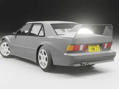 Mercedes-Benz Evolution II 190E Free low-poly 3D model