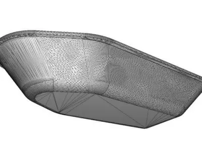 Classic Wooden Fishing Boat Low-poly 3D model