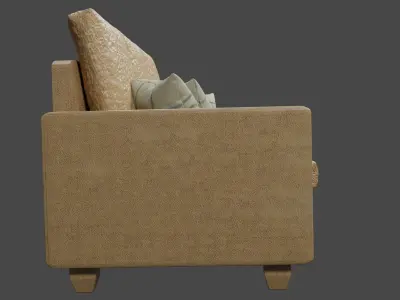 A sofa set model Free low-poly 3D model