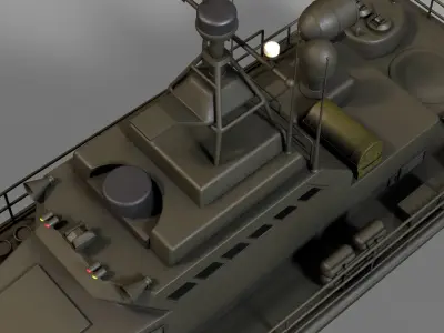 Historical Patrol Boat Low-poly 3D model