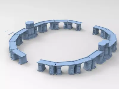 Dragon Master Shinto tower garden steps small 3D model