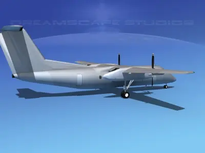 Dehaviland DHC-8 100 Bare Metal 3D model