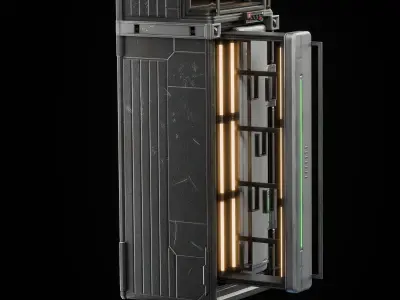 GAME READY CYBERPUNK LOCKER PBR RIGGED Low-poly 3D model