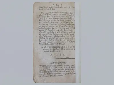 Antique 1739 Ebenezer Erskine Sermon Leaflet Low-poly 3D model