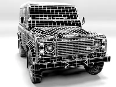 LAND ROVER DEFENDER 90 1999 LOWPOLY Low-poly 3D model