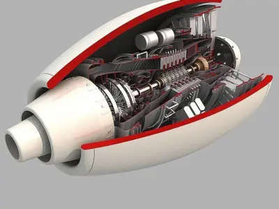 Turbine engine 02 3D model