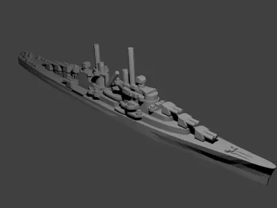 US Miniature WWII Warship Collection 3D print model