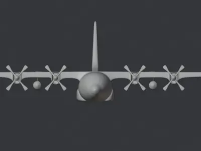 Lockheed C-130 Hercules US Military Transport Aircraft Low-poly 3D model