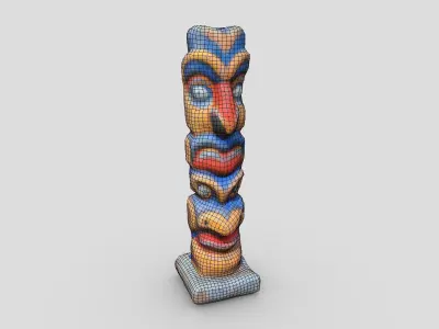 Totem Pole 3 Low-poly 3D model