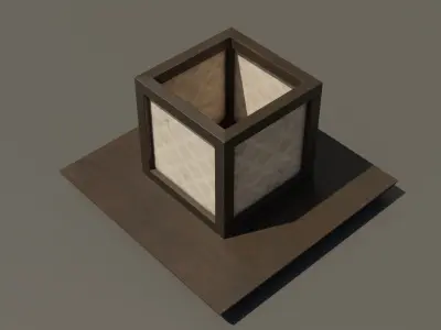Japanese Wood Lamp 2 Low-poly 3D model