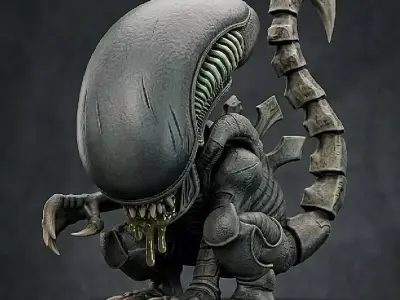  Chibi Cute and Deadly Xenomorph Presupported STL 3D print model