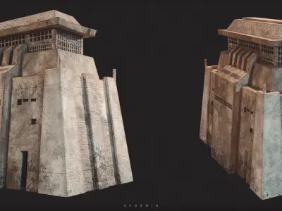 Jedha Central Building Low-poly 3D model
