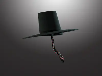 Korean Hat-01 Low-poly 3D model