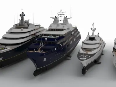 Collection yacht Bay Sixth 3D model