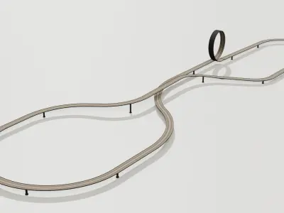 Acrobatic track Low-poly 3D model