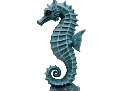 Realistic Seahorse Figurine 3D Model Low-poly 3D model