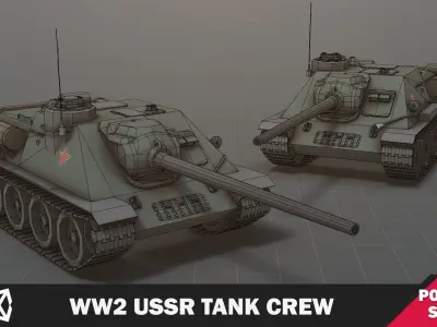WW2 USSR Tank Crew Low-poly 3D model