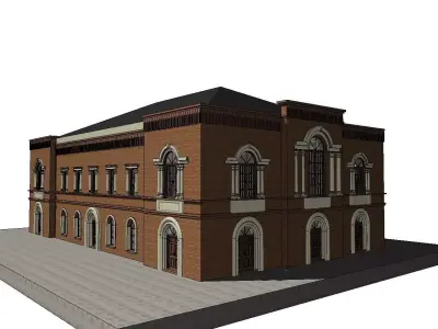 sunagogue in Czarnkow - brick model 3D model