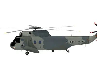 Lowpoly  Sikorsky SH-3 Sea King Low-poly 3D model