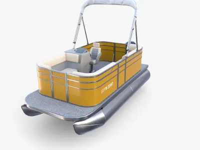 Pontoon Boat v3 3D model