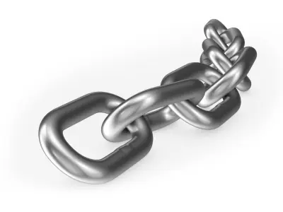 Chrome Chain Low-poly 3D model
