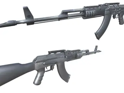 18-AK-107-gun model 3d game ready model Low-poly 3D model Low-poly 3D model