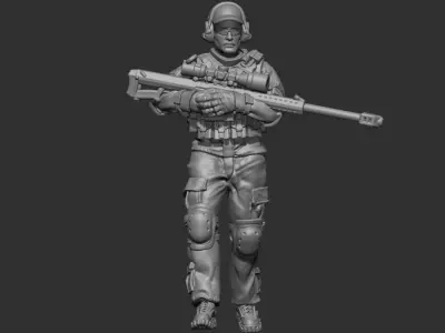 USA modern soldier 4 3D print model