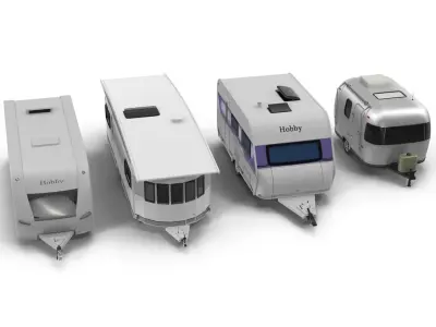 Motorhomes and Caravans Collection 3D model