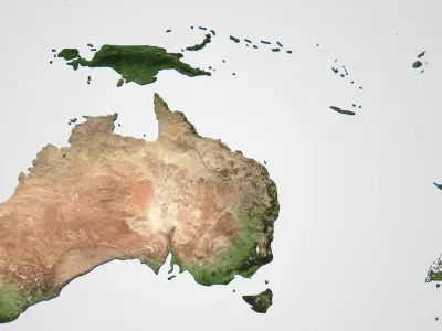 Australia and Oceania 3D model