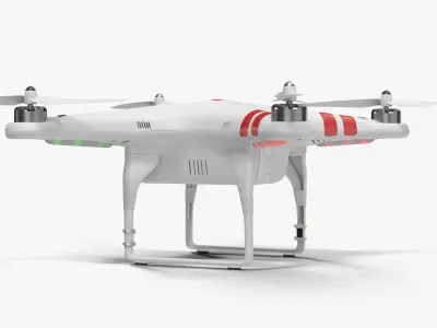 DJI Phantom 2 Quadrocopter Body Low-poly 3D model