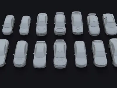 Car Pack Low-poly 3D model
