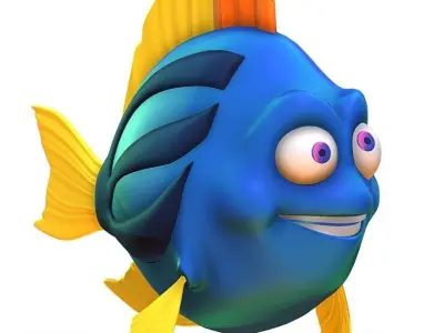 Hi-Poly Subdivision 3D Model Fish Low-poly 3D model