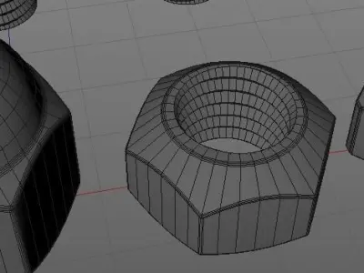 Hardware Pack- nuts and bolts 3D model