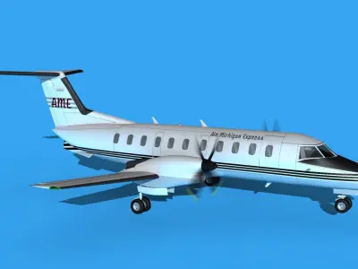 Embraer EMB120 Air Michigan Express 3D model