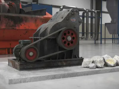Old Bailing Hammer Crusher Filled with Stones 3D model