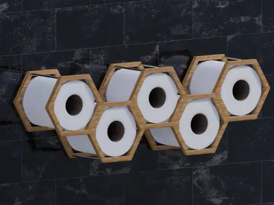 Toilet Paper Shelf - Modern Design 3D Model Free 3D model