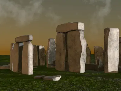 STONEHENGE and Surroundings Low-poly 3D model