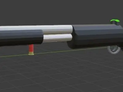 SHOTGUN with bullet Low-poly 3D model