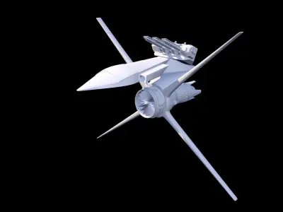 Jet Engine Powered Stealth Fighter Aircraft 3D Model 3D model