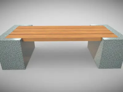 Marble Bench  Low-poly 3D model