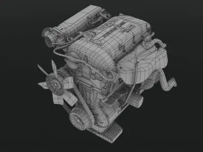 Nissan SR20DET Notch Top engine Low-poly 3D model