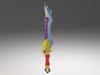 Fantasy Cartoon Sword Low-poly 3D model