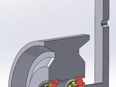 Tensioner Pulley with Bearing and Support 3D model