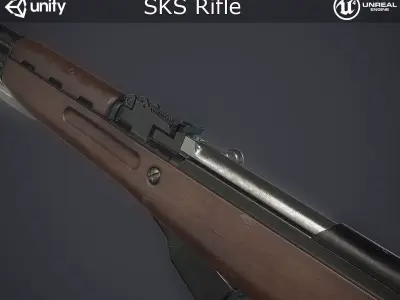 Russian SKS Rifle Low-poly 3D model