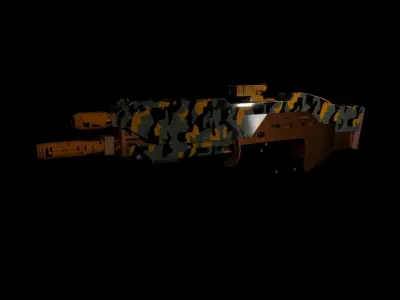 Camo Gun Low-poly 3D model