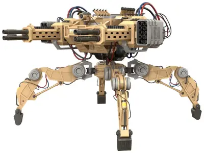 Walking Turret Concept-1-Desert 3D model