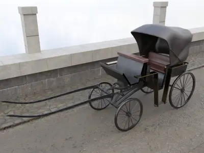 Historic Victorian Carriage Low-poly 3D model